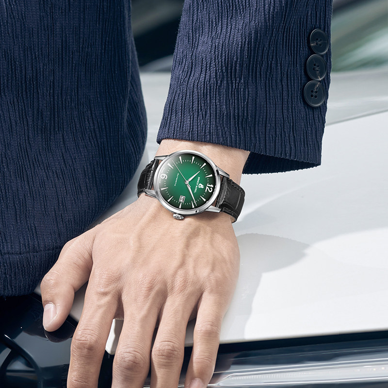 正品瑞士依波路男表品牌机械表皮带男款手表绿色表盘男士腕表 正品瑞士依波路男表品牌机械表皮带男款手表绿色表盘男士腕表