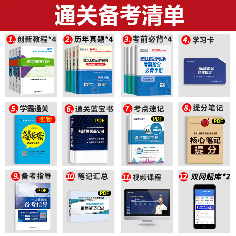 一级建造师2022教材历年真题试卷套装一建2022年教材建筑市政机电水利公路建设工程项目管理工程经济一建真题习题集题库学霸笔记 - 图0