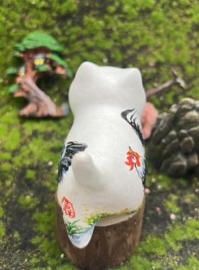 原创手绘工艺潮品雄鸡摆件10cm檀木国风纯手工绘画孤品创意摆件