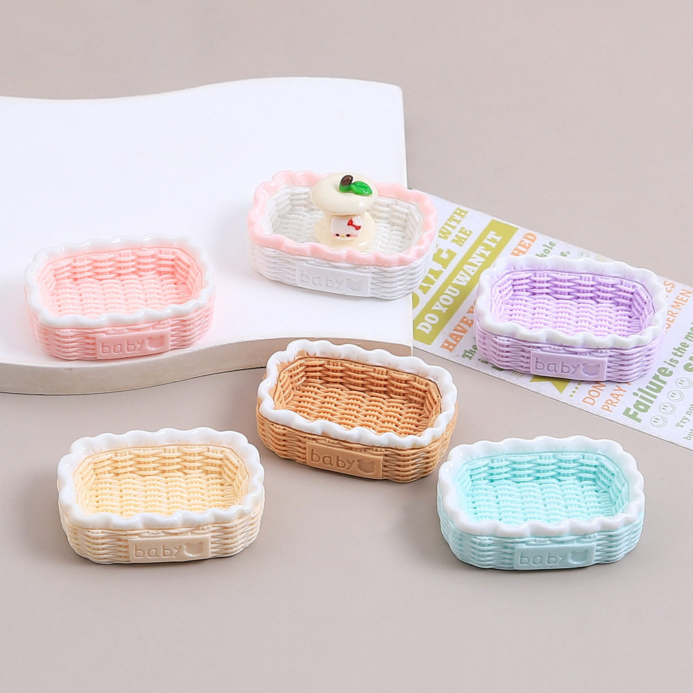 卡通彩色花边篮子手工diy奶油胶树脂小配件洞洞鞋扣饰品材料包,淘宝优惠券,粉丝福利购,淘宝优惠卷