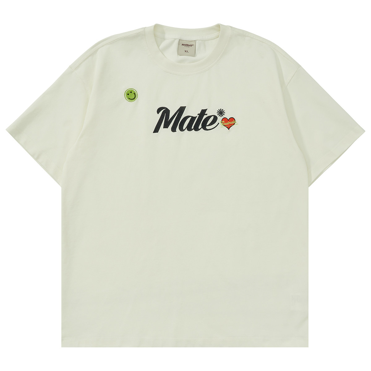 Mentmate 25SS 夏季个性笑脸刺绣logo设计圆领短袖 男女情侣T恤衫,淘宝优惠券,粉丝福利购,淘宝优惠卷