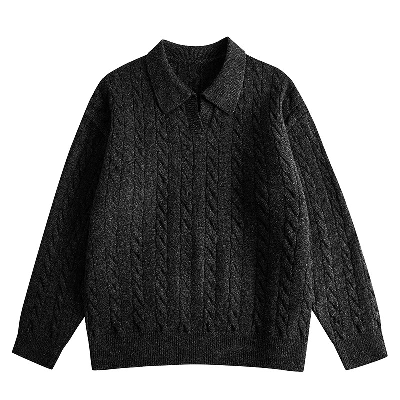 悟空有货老钱风肌理感POLO领毛衣男复古cleanfit百搭休闲针织上衣,淘宝优惠券,粉丝福利购,淘宝优惠卷