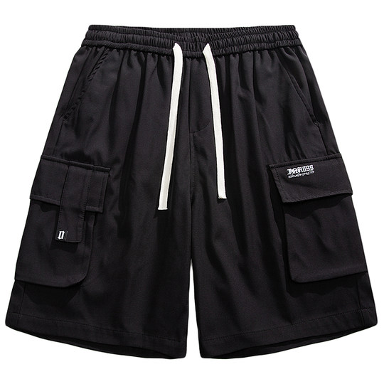 Street retro multi-pocket work shorts men and women fashion brand