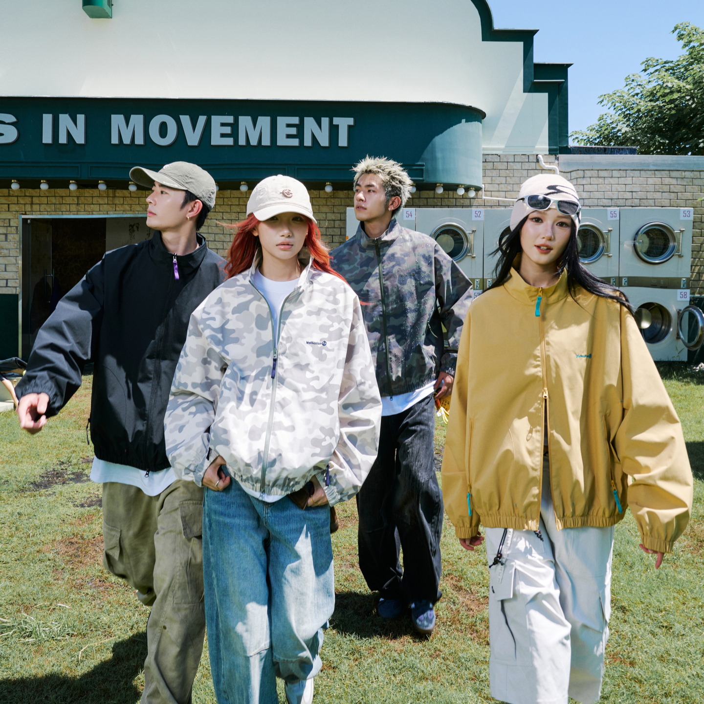 悟空有货美式复古户外机能风立领冲锋衣男女秋季潮牌情侣宽松外套 - 图2