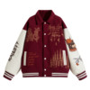 American heavy embroidery patchwork contrast color baseball jacket
