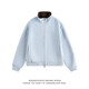 Autumn simple solid color short cardigan stand collar sweatshirt men