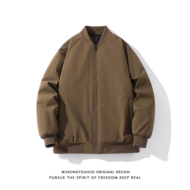 Wukong has stock of retro trendy brand solid color pilot jacket, men's American street loose couple versatile casual jacket