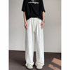 American retro white straight jeans for men trendy brand