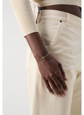 代购Fossil化石女士手链精致优雅简约时尚金色抛光表面装饰性水