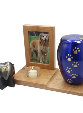 蓝色居家盛锦宠物铜制骨灰罐欧美