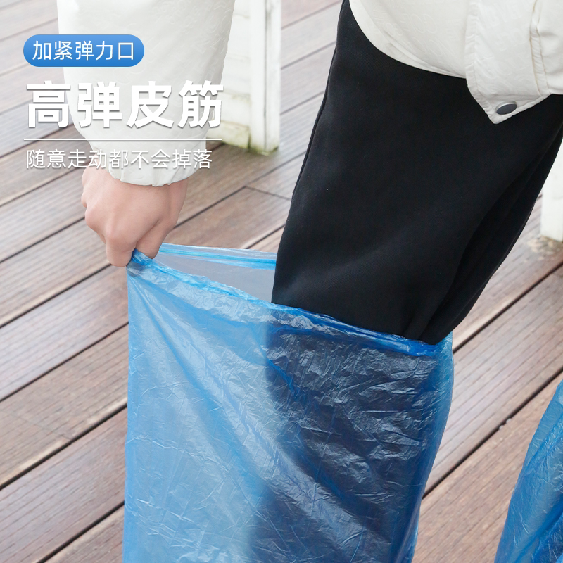 一次性雨鞋套雨天鞋套防水防滑加厚高筒耐磨透明户外防泥高筒脚套-图0
