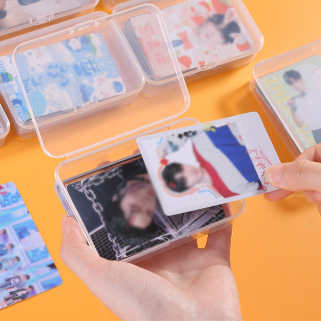 Transparent desktop small items and storage box with lid