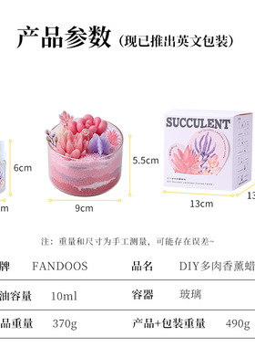 香薰蜡烛diy多肉香氛室内植物仙人掌沙画手工教学伴手礼沙龙礼物