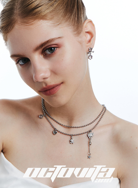 OCTOVITA锆石爱心星芒锁骨链