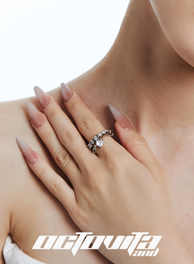 OctoVita华尔兹爱心锆钻女戒