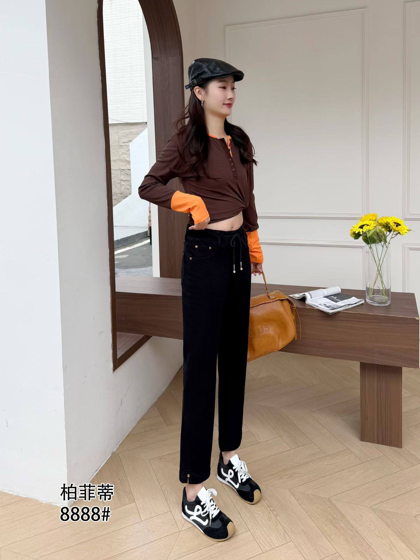 柏菲蒂8888春加大码牛仔裤女 松紧腰弹力百搭休闲直筒九分烟管裤,淘宝优惠券,粉丝福利购,淘宝优惠卷