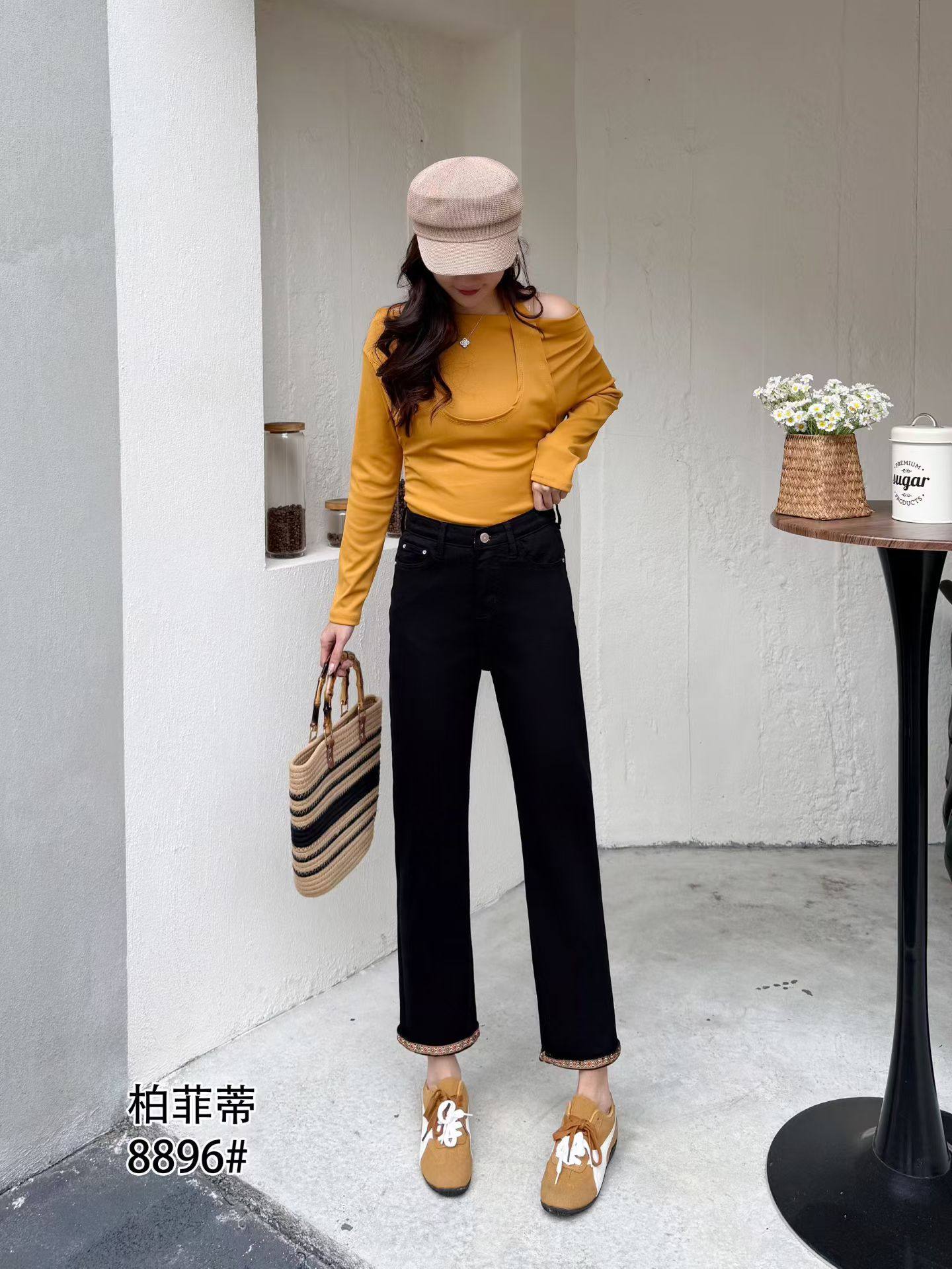 柏菲蒂8896春加大码牛仔裤女 高腰收腹四面弹百搭直筒九分法棍裤,淘宝优惠券,粉丝福利购,淘宝优惠卷