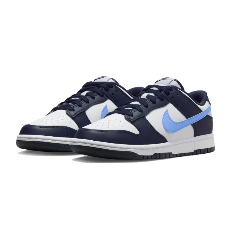 Nike Dunk Low 黑白蓝 男子低帮复古休闲运动板鞋 FN7800-400 - 图2