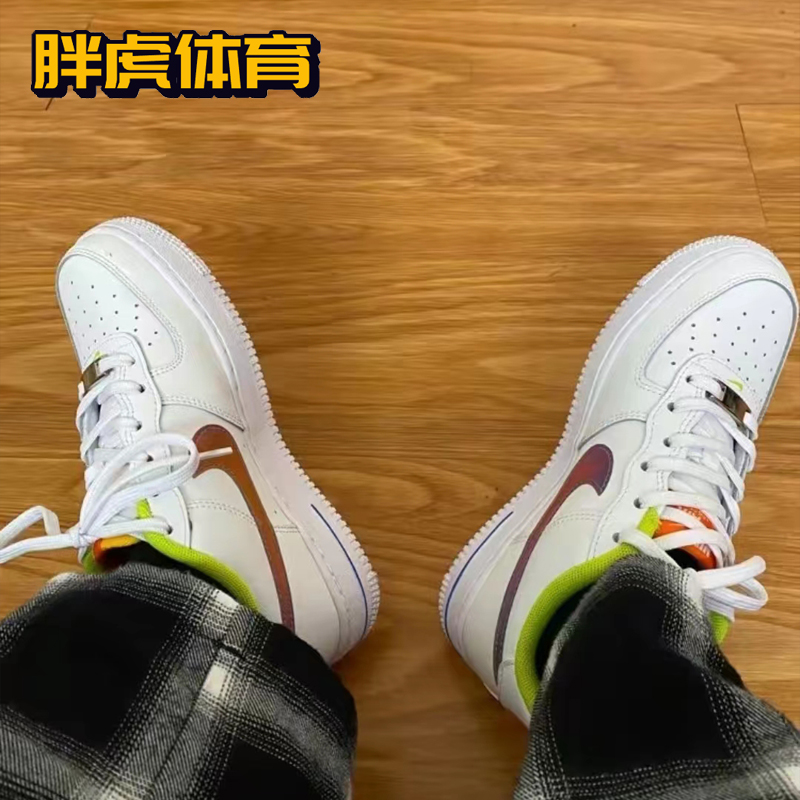 Nike Air Force 1 AF1 GS白绿蓝女子低帮空军一号板鞋DQ7767-100-图1