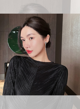 Loga.Py s925银针耳钉流苏长款冷淡风耳饰品2025年新款潮耳环女秋