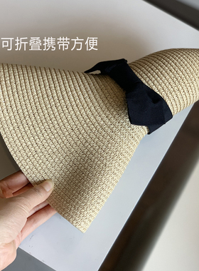 夏季大檐蝴蝶结沙滩度假女草帽
