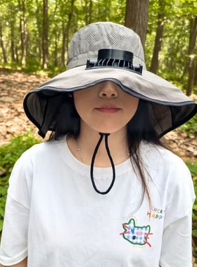 夏季防晒太阳能充电遮阳风扇帽