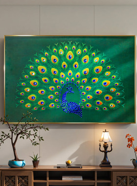 孔雀开屏东南亚装饰画挂画吉祥鸟