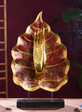 东南亚风格菩提叶佛手摆件装饰品