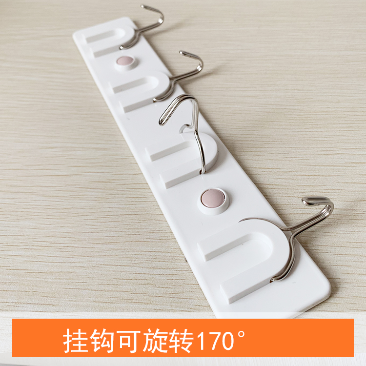 厨房粘钩一排长条无痕创意强力粘胶宿舍挂墙门后墙壁挂连排勾挂钩 - 图1