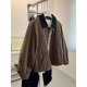 Retro bf unisex workwear style jacket ສໍາລັບແມ່ຍິງວ່າງດູໃບໄມ້ລົ່ນ