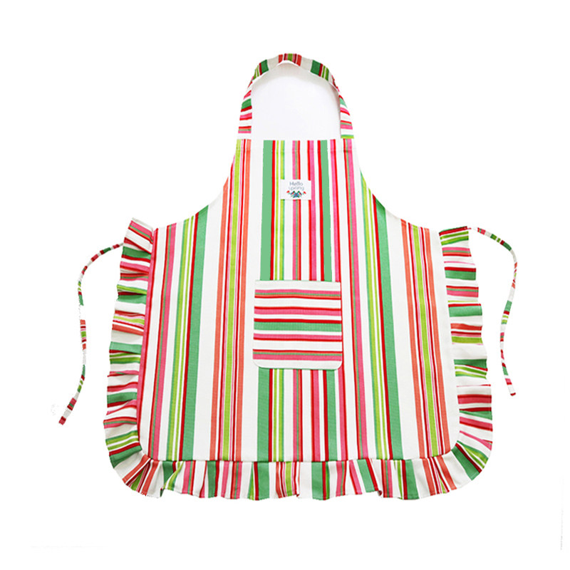 新款条纹围裙纯棉无袖挂脖可爱花边厨房家用工作服女日式时尚罩衣,淘宝优惠券,粉丝福利购,淘宝优惠卷