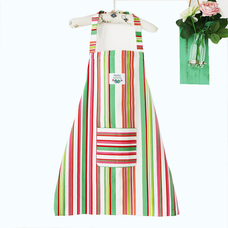 新款条纹围裙纯棉无袖挂脖可爱花边厨房家用工作服女日式时尚罩衣,淘宝优惠券,粉丝福利购,淘宝优惠卷