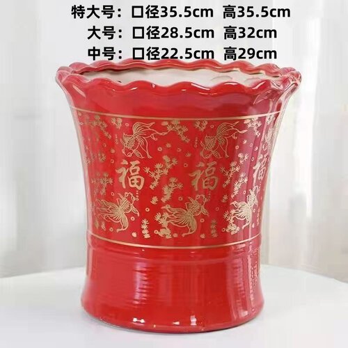 花盆树桩陶瓷中国招财进宝古典落地特大号金钱树发财树客厅特价 - 图1