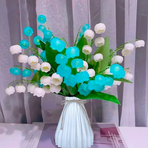 双拼铃兰花手工DIY材料包自制花束母亲节送妈妈创意花瓶摆件 - 图3