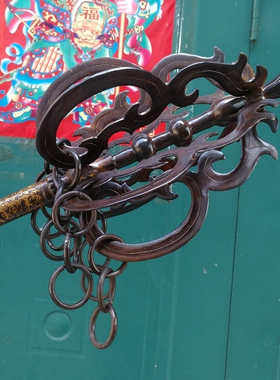 纯铜地藏王禅杖摆件工艺品