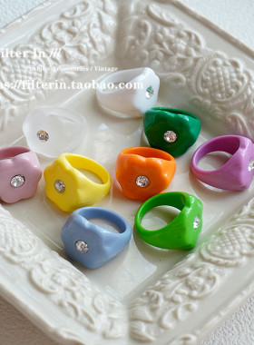 f.i小众风时髦马卡龙亚克力树脂