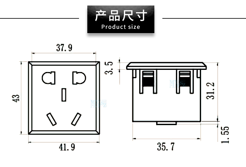 86型面板电源插座国标五孔电视地插电源二三模块10A250v工程安装 - 图1