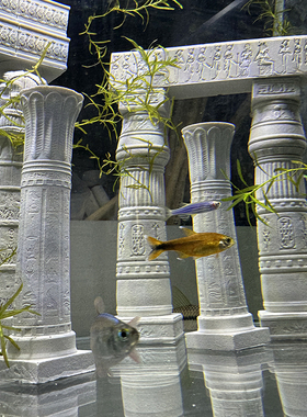 水泥埃及卢克索神庙柱子鱼缸造景