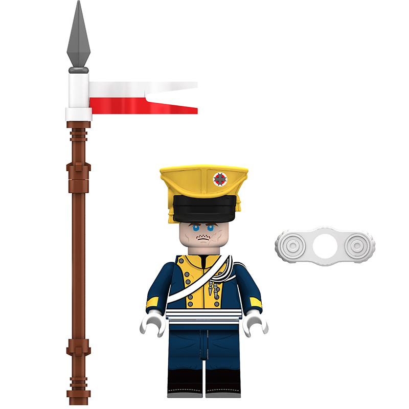 兼容乐高拿破仑战争普鲁士近卫乌兰骑兵士兵拼装积木人仔玩具N041 - 图1