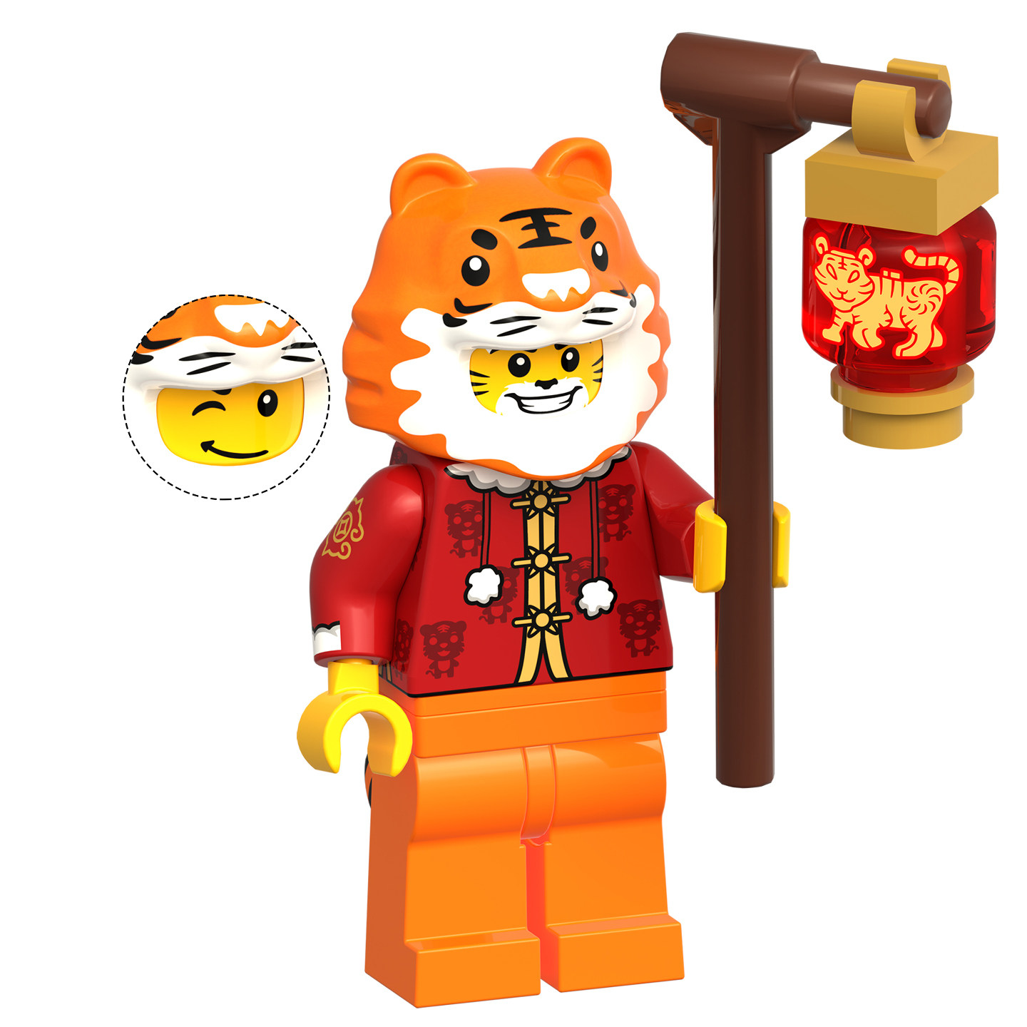 适用乐高中国风新春新年礼物十二生肖马年人仔灯笼积木玩具KDL854,淘宝优惠券,粉丝福利购,淘宝优惠卷