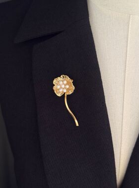 荷露 高颜值品质精工珍天然珠花卉胸针复古优雅女神礼服通勤首饰