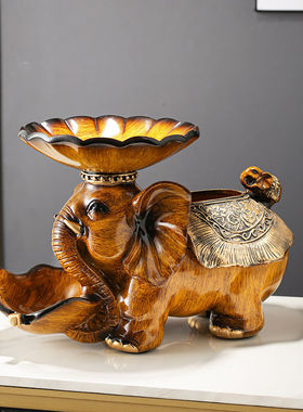 大象水果盘零食糖果收纳纸巾盒家用多功能客厅茶几家居装饰品摆件