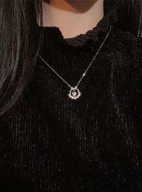 S999纯银在逃公主灵动蝴蝶结项链女轻奢小众设计感甜美百搭锁骨链