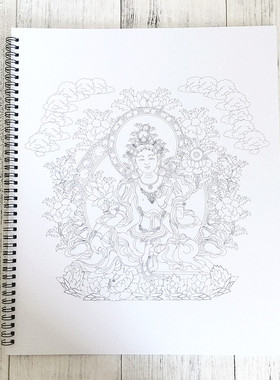 涂色纸佛像描金手绘填色涂色画