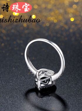 祖母绿戒指女欧美纯银镀18k金彩宝指环时尚彩色宝石饰品情侣对戒