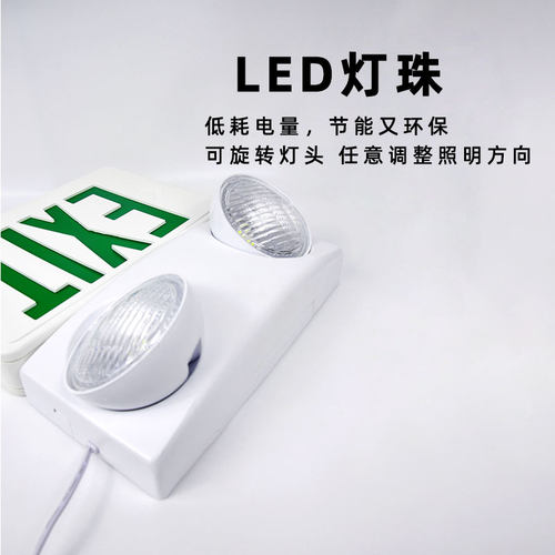 外贸消防应急灯美国CE出口led紧急疏散标志英文港澳台双头指示灯 - 图0