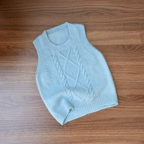 M18羊绒系列作品 『初梦』亲子装羊毛绒背心羊毛线自制材料送教程 - 图3