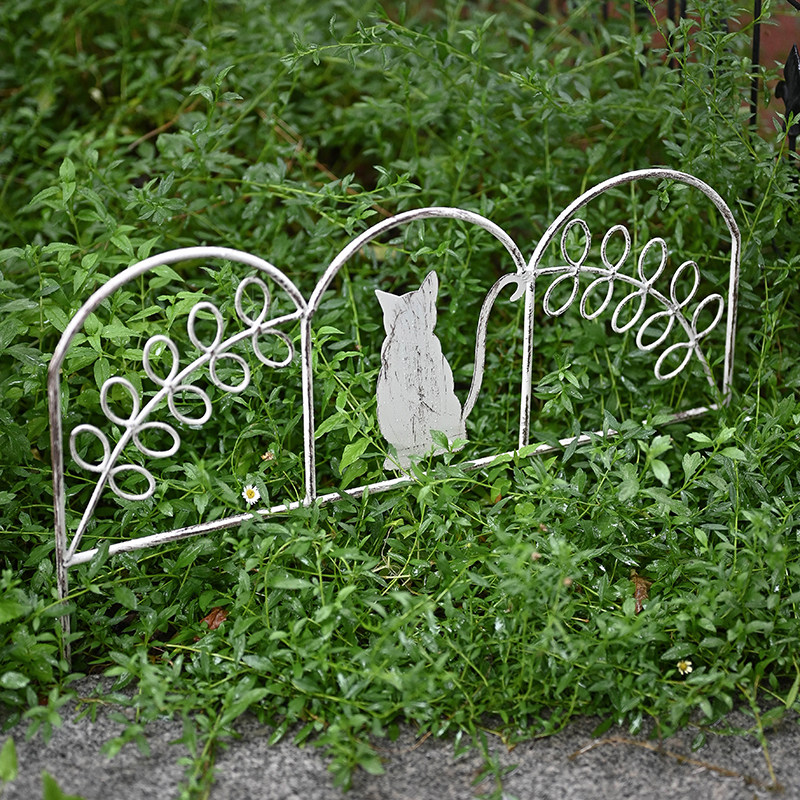 日单ins风铁艺猫咪花藤小围栏花园装饰摆件庭院阳台复古怀旧栅栏,淘宝优惠券,粉丝福利购,淘宝优惠卷