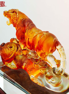 琉璃摆件福运如意福虎时尚创意家居虎年客厅书房书桌办公室装饰品