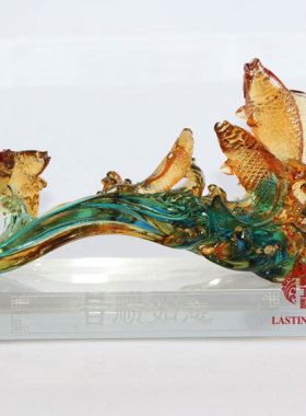 六合春琉璃如意生日贺寿工艺品